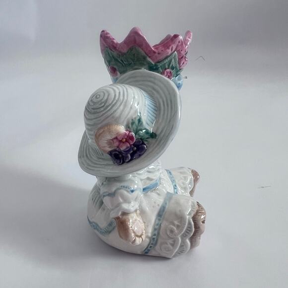 FITZ & FLYOD VINTAGE CERAMICS HYDRANGEA BEAR BUD VASE COLLECTIBLE HAND PAINTED - Picture 4 of 8